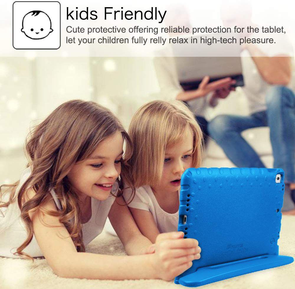 iPad 10.2 2019 / 2020 / 2021 Kinder Tablethoes met Handvat Blauw afbeelding 2