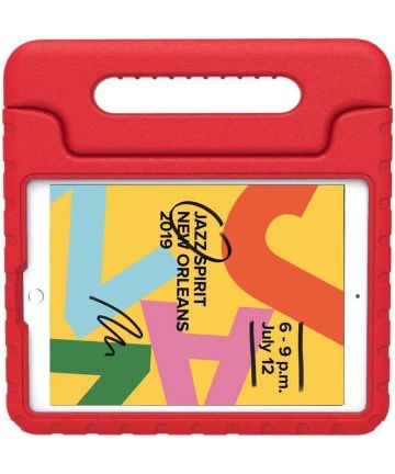 iPad 10.2 2019 / 2020 / 2021 Kinder Tablethoes met Handvat Rood Hoesjes