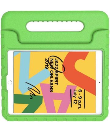 iPad 10.2 2019 / 2020 / 2021 Kinder Tablethoes met Handvat Groen Hoesjes