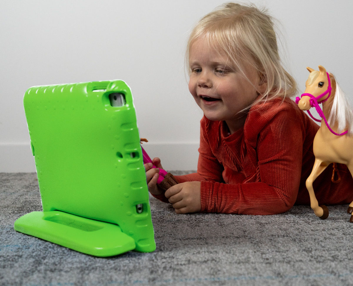 iPad 10.2 2019 / 2020 / 2021 Kinder Tablethoes met Handvat Groen afbeelding 5