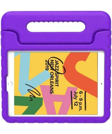 iPad 10.2 2019 / 2020 / 2021 Kinder Tablethoes met Handvat Paars Hoesjes