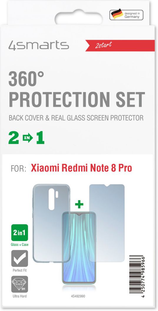 4smarts 360° Protection Cover Xiaomi Redmi Note 8 Pro Transparant afbeelding 2