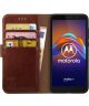 Rosso Element Motorola Moto E6 Play Hoesje Book Cover Bruin