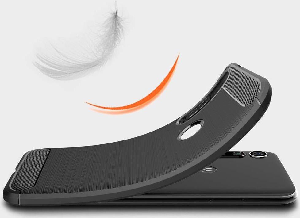 Motorola Moto G8 Plus Geborsteld TPU Hoesje Zwart afbeelding 5