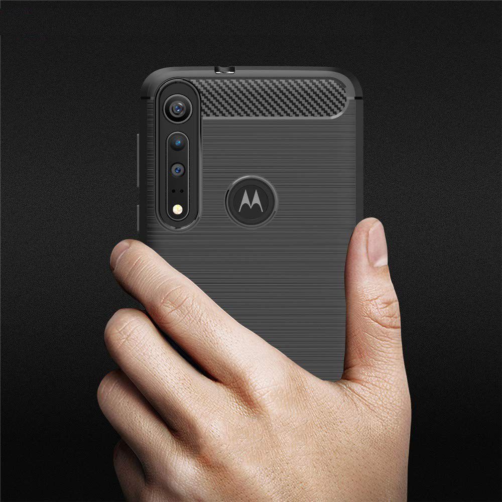 Motorola One Macro Geborsteld TPU Hoesje Zwart afbeelding 6