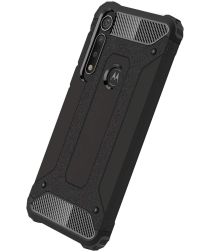 Motorola One Macro Hybride Hoesje Zwart