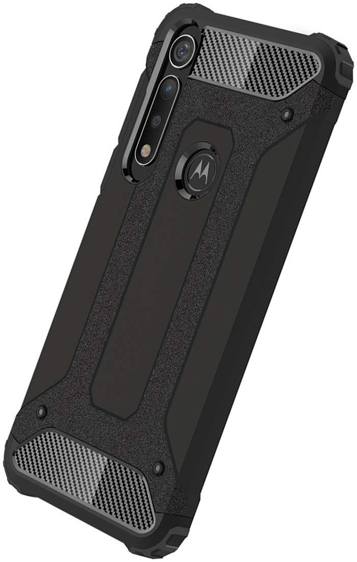 Motorola One Macro Hybride Hoesje Zwart afbeelding 1