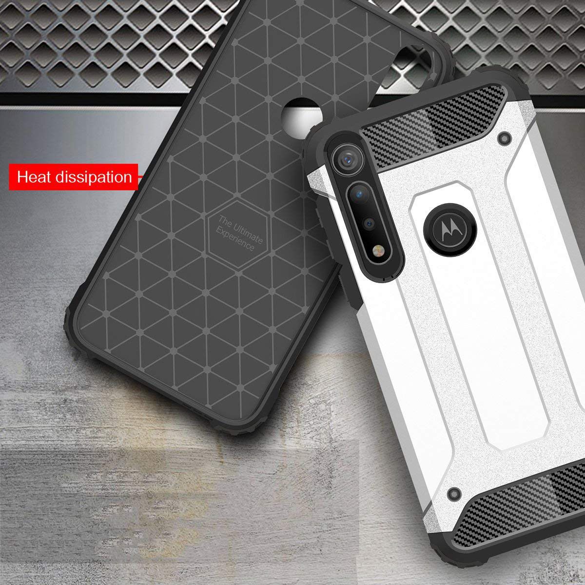 Motorola One Macro Hybride Hoesje Zwart afbeelding 6
