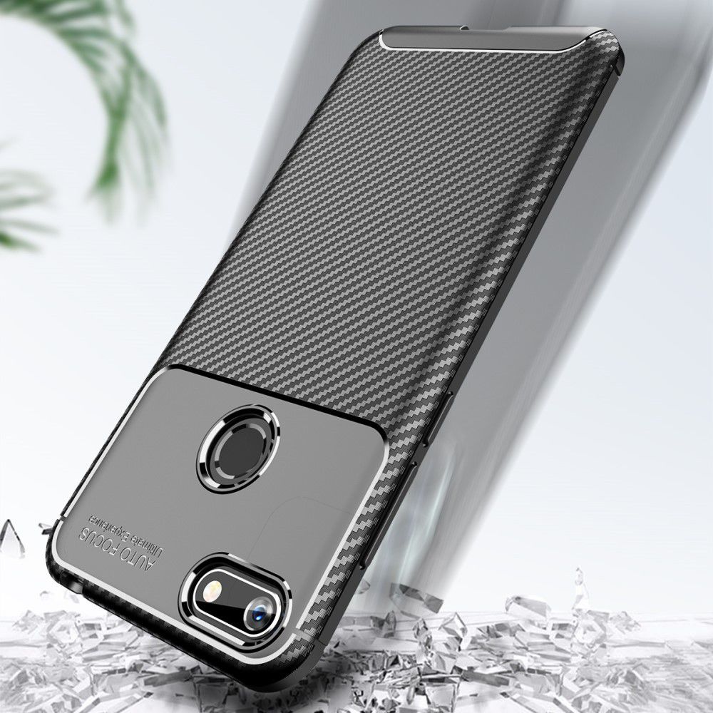 Motorola Moto E6 Play Siliconen Carbon Hoesje Zwart afbeelding 5
