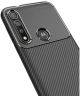 Motorola Moto G8 Plus Siliconen Carbon Hoesje Zwart