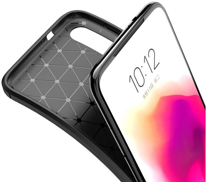 Motorola Moto G8 Plus Siliconen Carbon Hoesje Zwart afbeelding 4