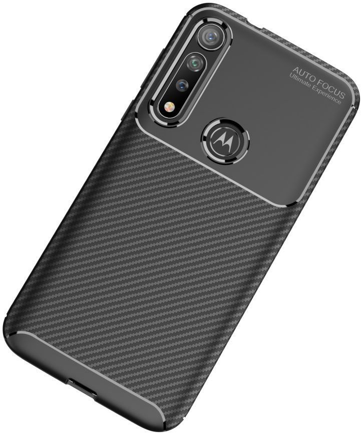 Motorola Moto G8 Plus Siliconen Carbon Hoesje Zwart afbeelding 6