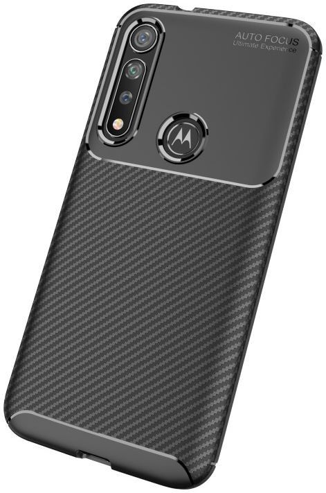 Motorola Moto G8 Plus Siliconen Carbon Hoesje Zwart afbeelding 7