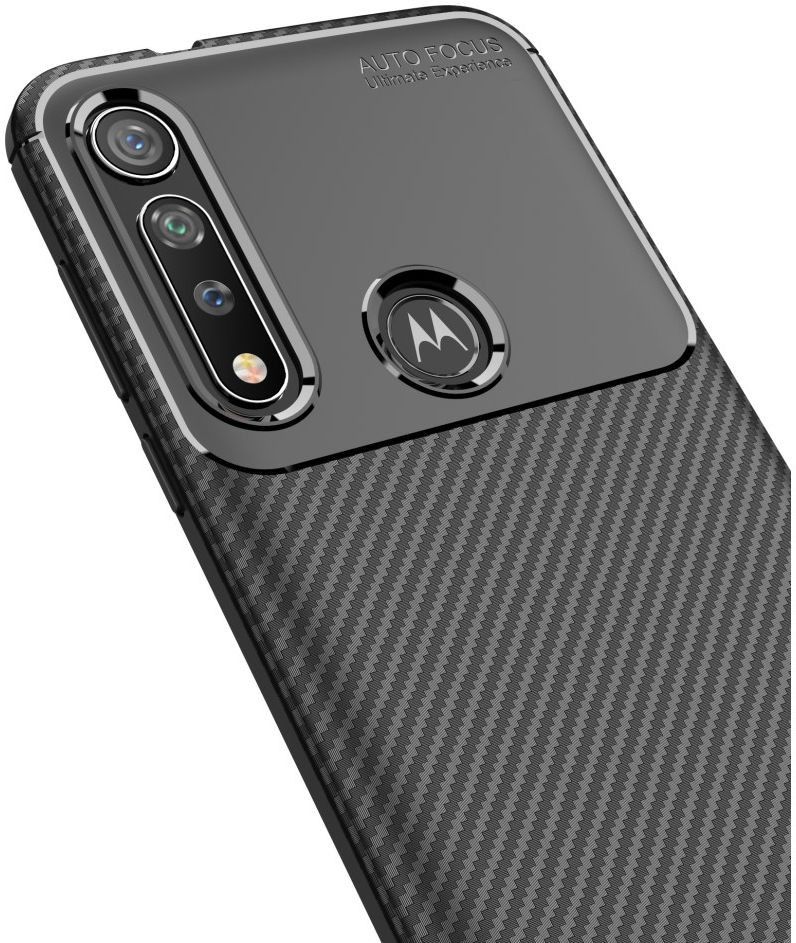 Motorola Moto G8 Plus Siliconen Carbon Hoesje Zwart afbeelding 8