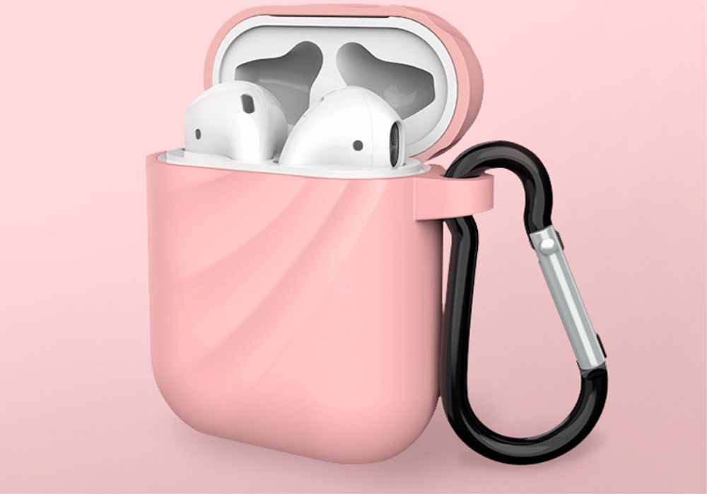 Apple AirPods Wervelwind Siliconen Hoesje Roze afbeelding 2