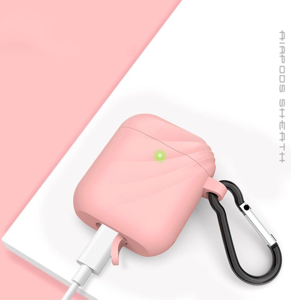 Apple AirPods Wervelwind Siliconen Hoesje Roze afbeelding 3
