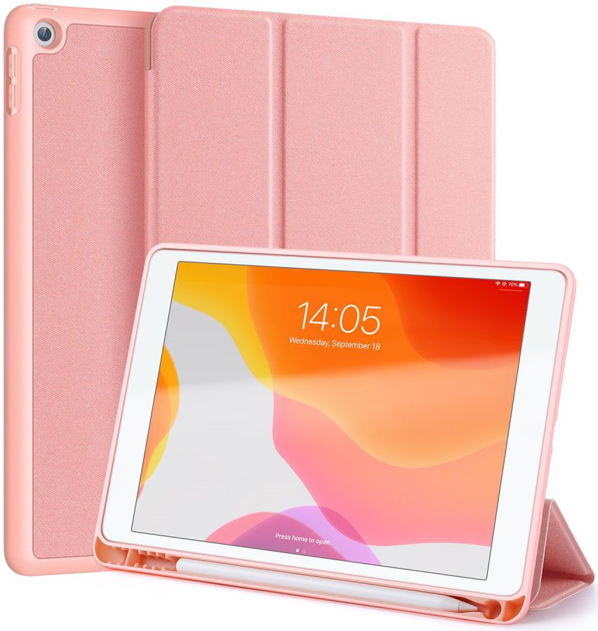 Dux Ducis Apple iPad 10.2 2019 / 2020 / 2021 Tri-fold Hoes Roze Goud afbeelding 1