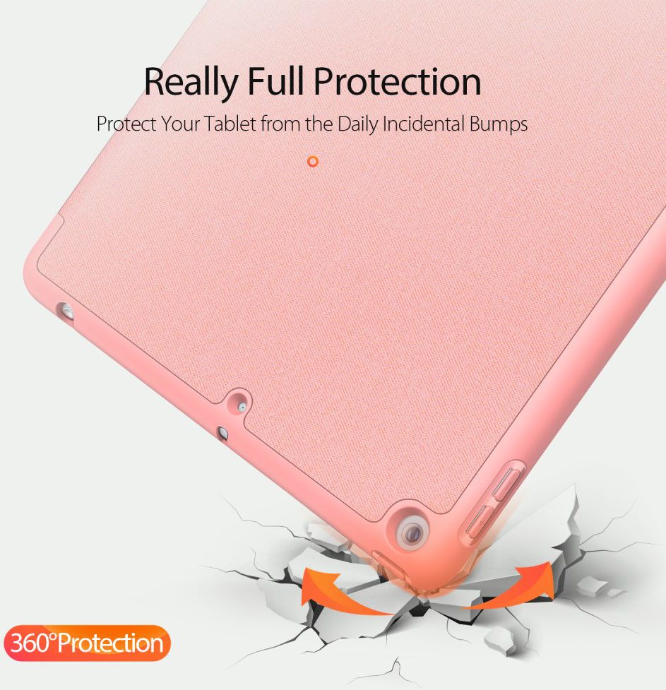 Dux Ducis Apple iPad 10.2 2019 / 2020 / 2021 Tri-fold Hoes Roze Goud afbeelding 3