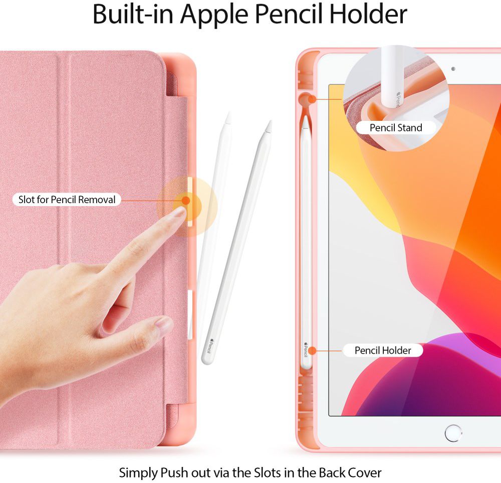 Dux Ducis Apple iPad 10.2 2019 / 2020 / 2021 Tri-fold Hoes Roze Goud afbeelding 4