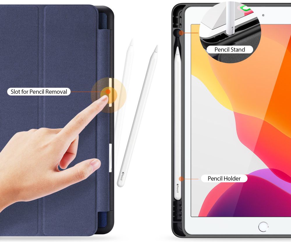 Dux Ducis Apple iPad 10.2 2019 / 2020 / 2021 Tri-fold Hoes Blauw afbeelding 4