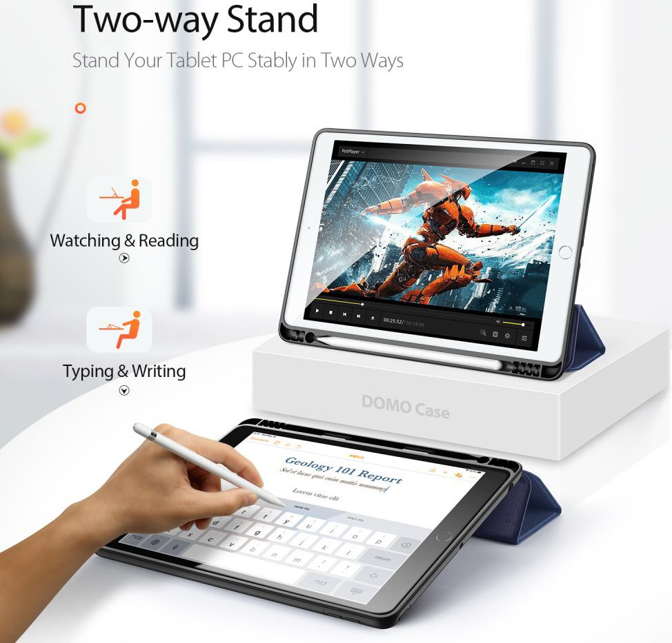 Dux Ducis Apple iPad 10.2 2019 / 2020 / 2021 Tri-fold Hoes Blauw afbeelding 6