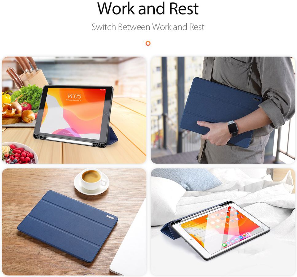Dux Ducis Apple iPad 10.2 2019 / 2020 / 2021 Tri-fold Hoes Blauw afbeelding 9