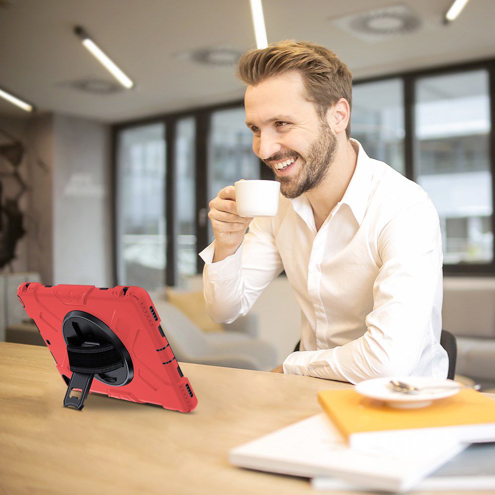 Apple iPad 10.2 2019 / 2020 / 2021 Hybride Hoesje met Handriem Rood afbeelding 15
