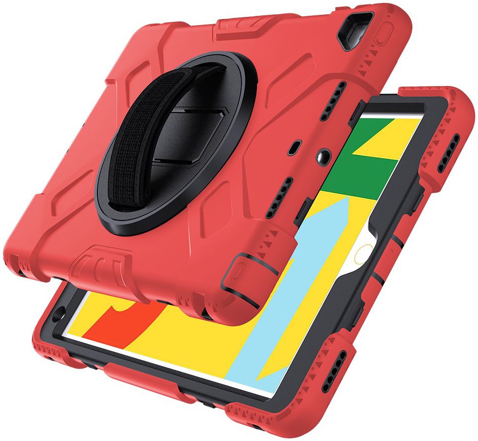 Apple iPad 10.2 2019 / 2020 / 2021 Hybride Hoesje met Handriem Rood afbeelding 28