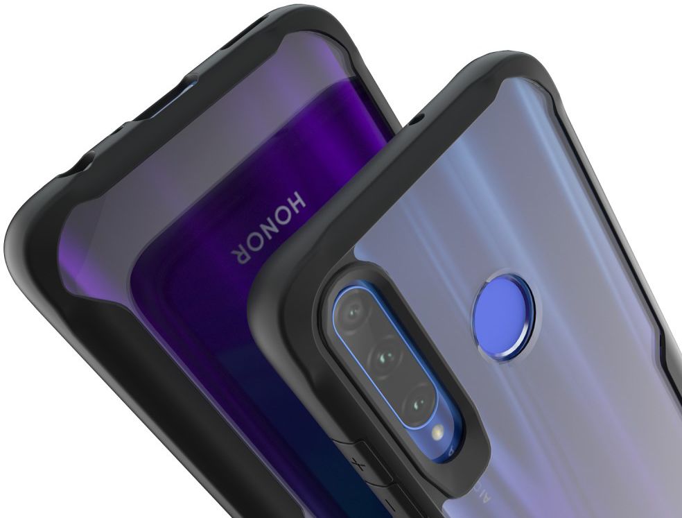 Honor 20 Lite Hoesje Shockbestendige en Hybride Back Cover Zwart afbeelding 2