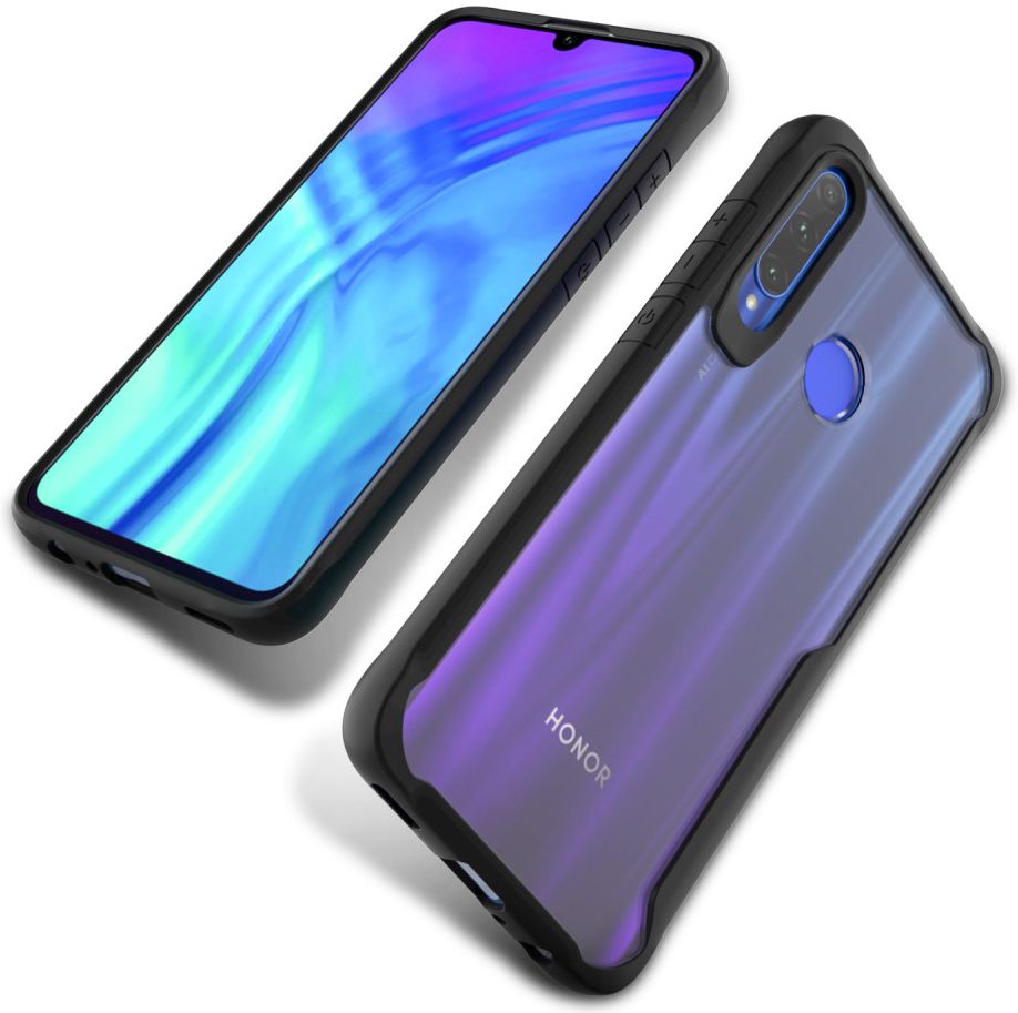 Honor 20 Lite Hoesje Shockbestendige en Hybride Back Cover Zwart afbeelding 3