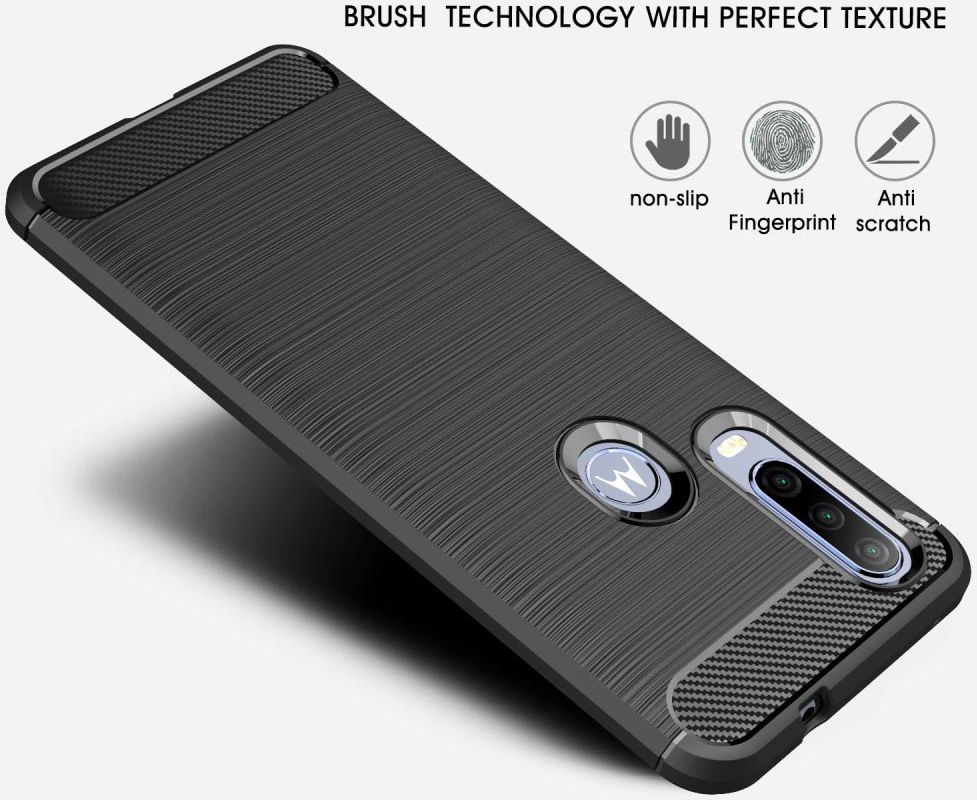 Motorola One Action Geborsteld TPU Hoesje Rood afbeelding 5