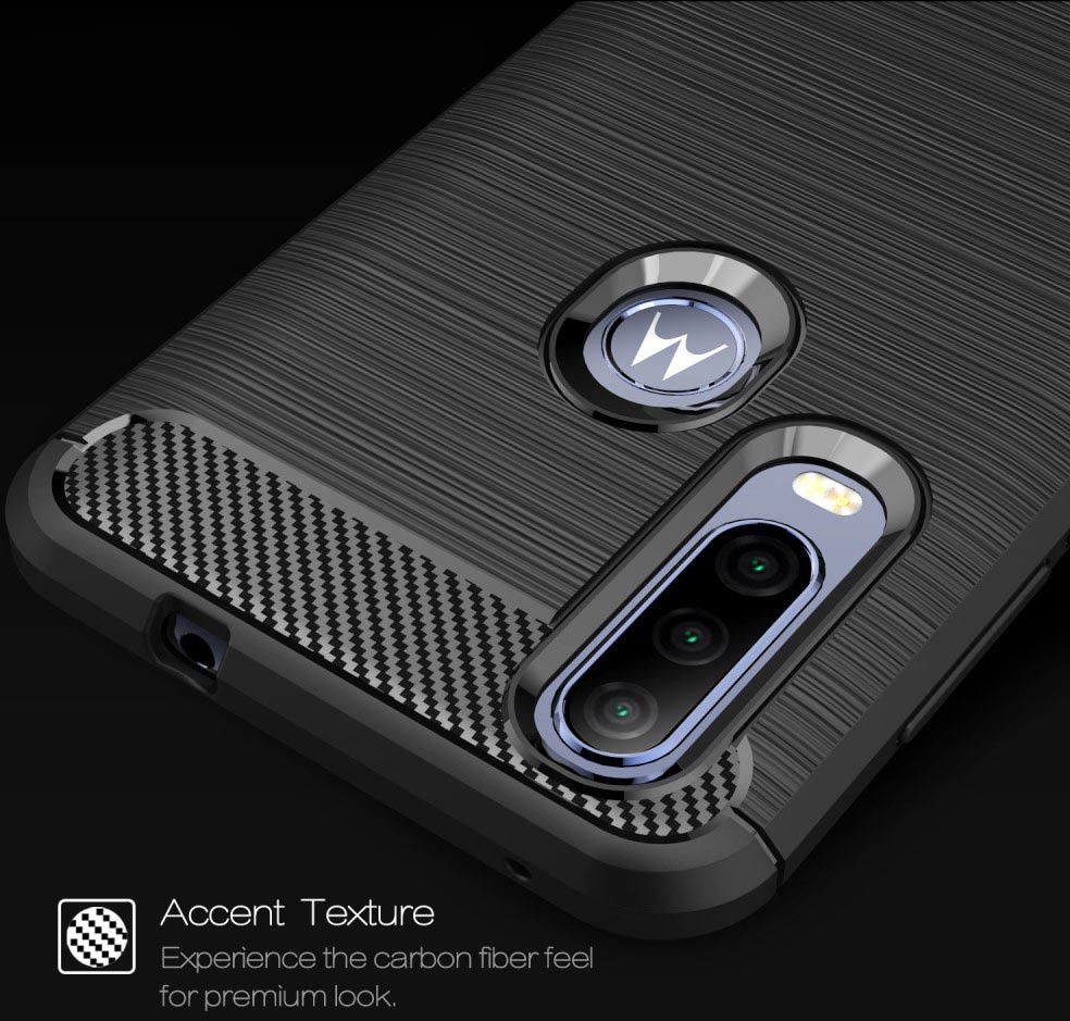 Motorola One Action Geborsteld TPU Hoesje Rood afbeelding 6