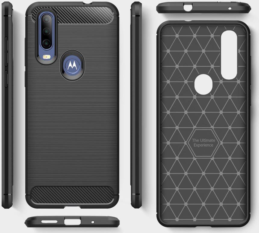 Motorola One Action Geborsteld TPU Hoesje Rood afbeelding 9