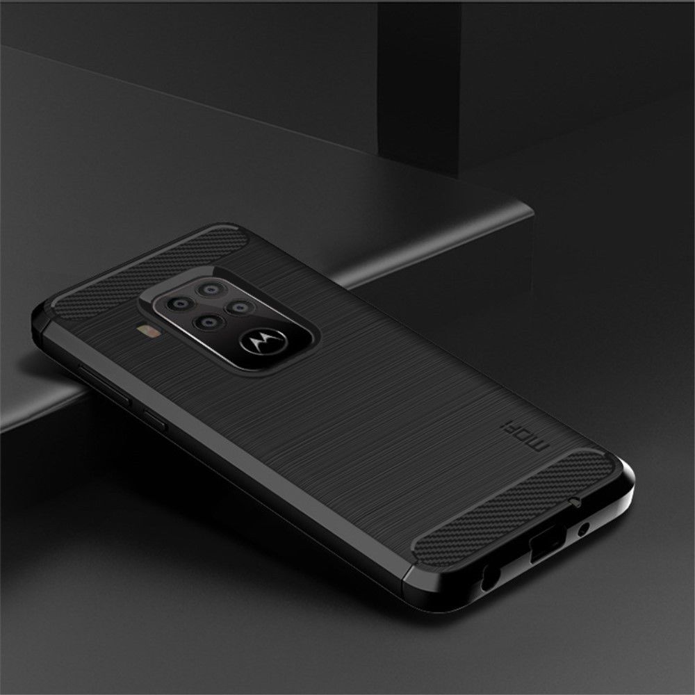 Motorola One Zoom Geborsteld TPU Hoesje Zwart afbeelding 11