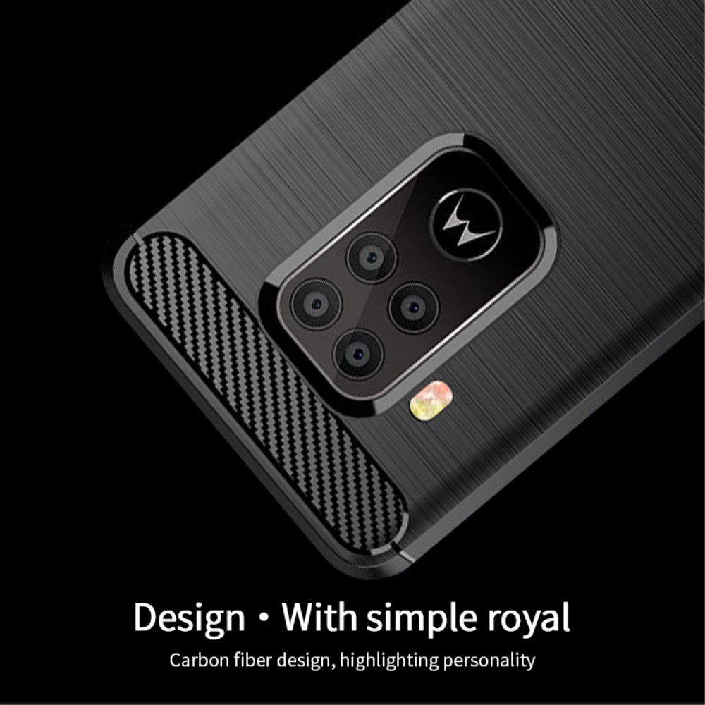 Motorola One Zoom Geborsteld TPU Hoesje Zwart afbeelding 8