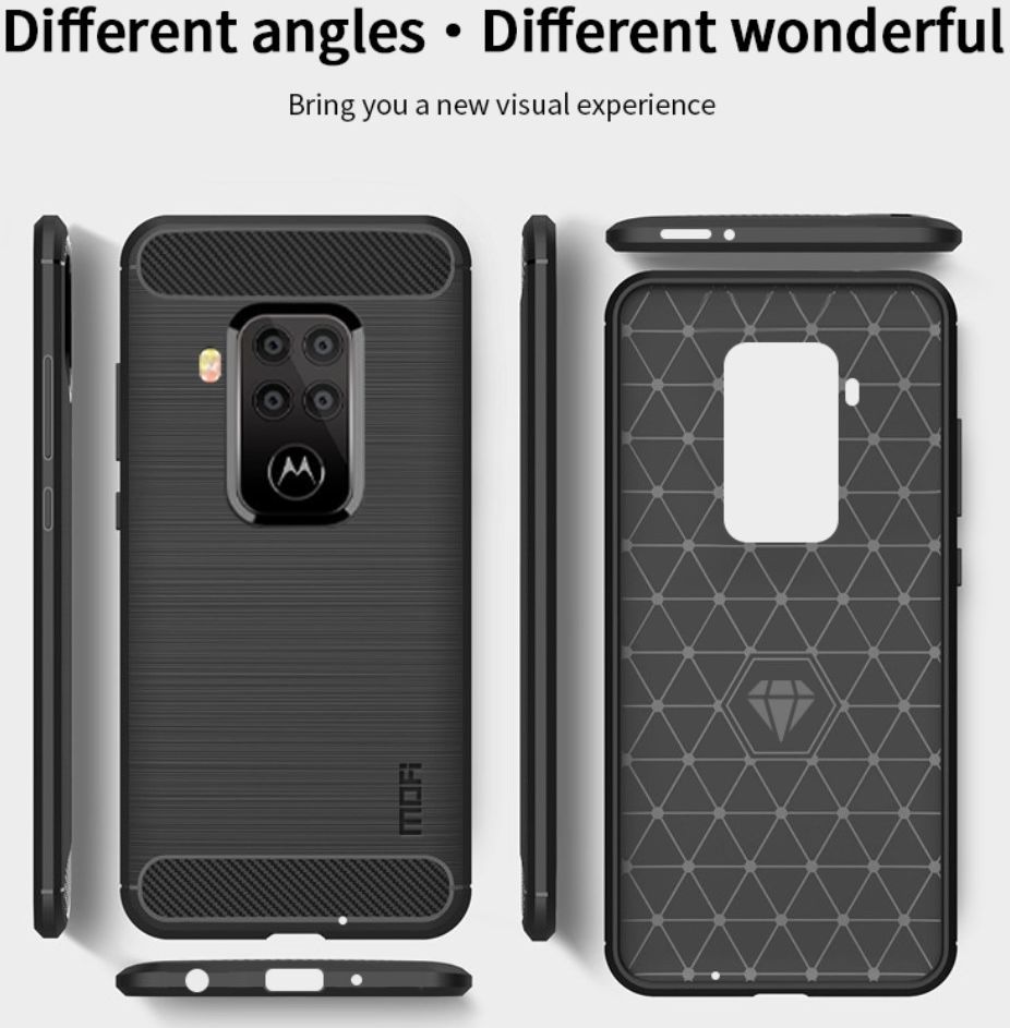 Motorola One Zoom Geborsteld TPU Hoesje Zwart afbeelding 10