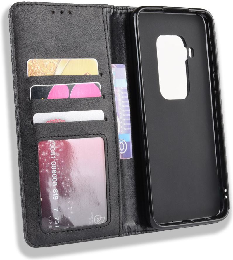 Motorola One Zoom Vintage Portemonnee Hoesje zwart afbeelding 3