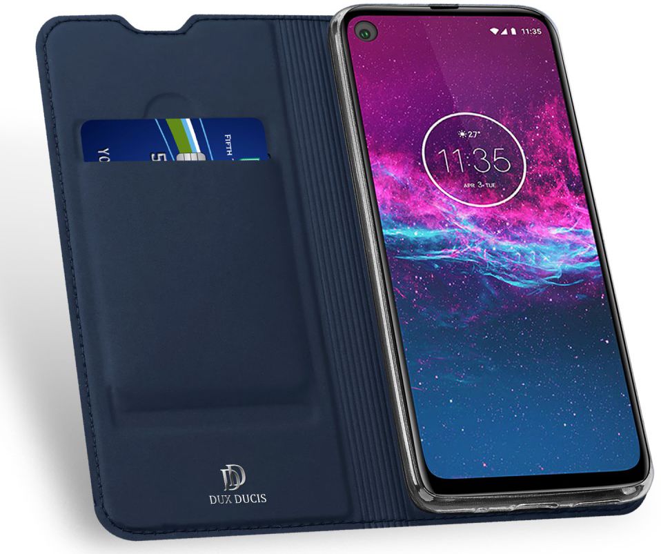 Dux Ducis Skin Pro Series Motorola One Action Bookcase Blauw afbeelding 2