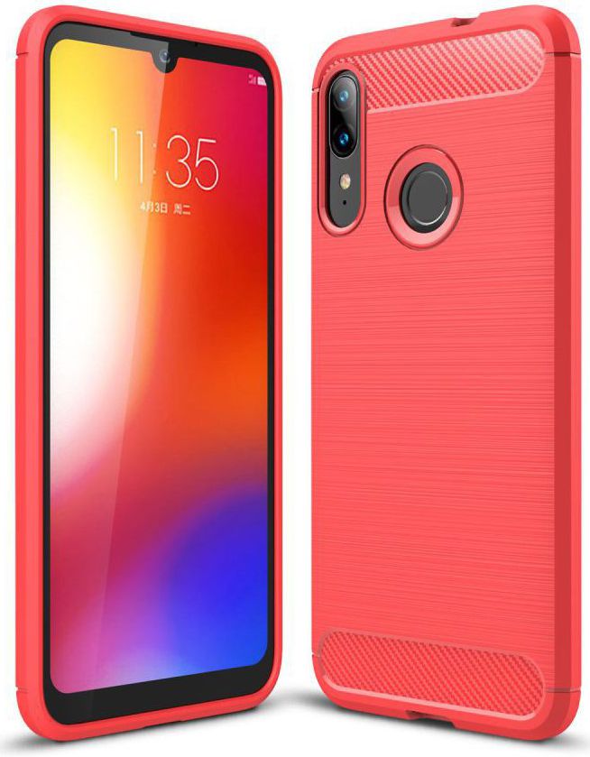 Motorola Moto E6s / E6 Plus Geborsteld TPU Hoesje Rood afbeelding 1