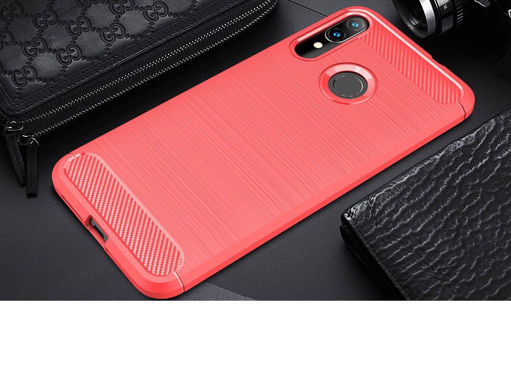 Motorola Moto E6s / E6 Plus Geborsteld TPU Hoesje Rood afbeelding 2