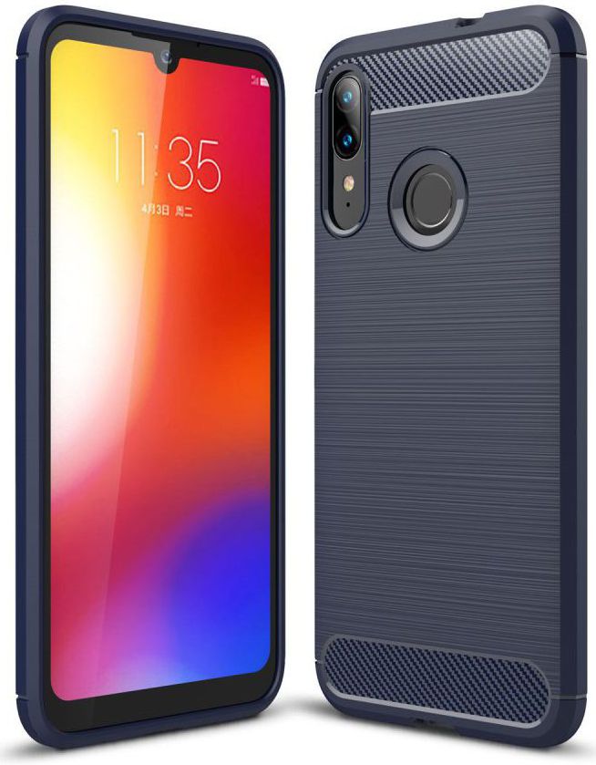 Motorola Moto E6s / E6 Plus Geborsteld TPU Hoesje Blauw afbeelding 1