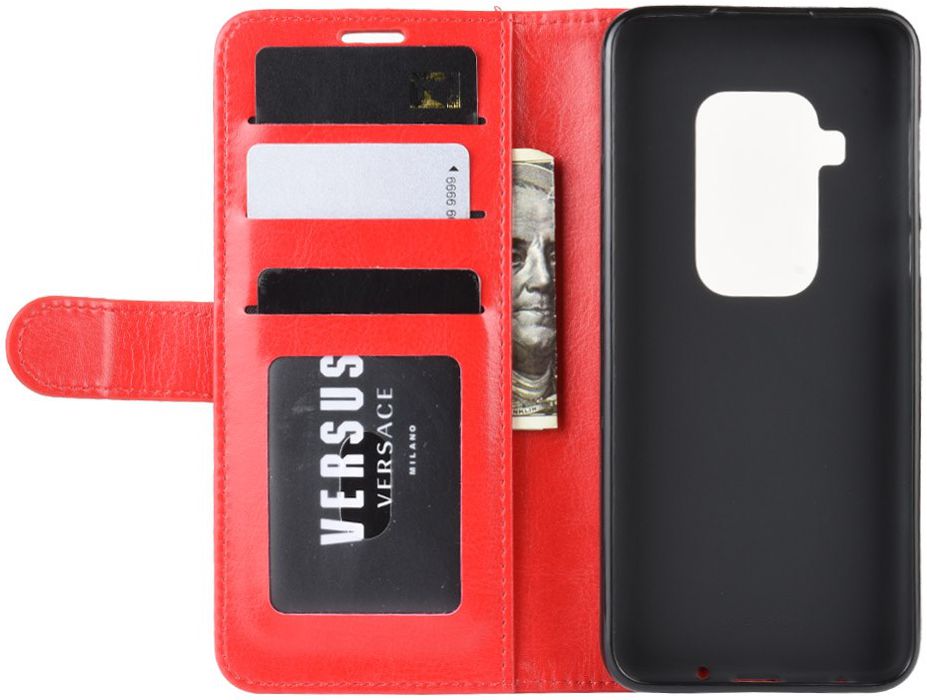 Motorola One Zoom Crazy Horse Leren Portemonnee Hoesje Rood afbeelding 6