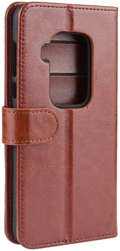 Motorola One Zoom Crazy Horse Leren Portemonnee Hoesje Bruin afbeelding 4