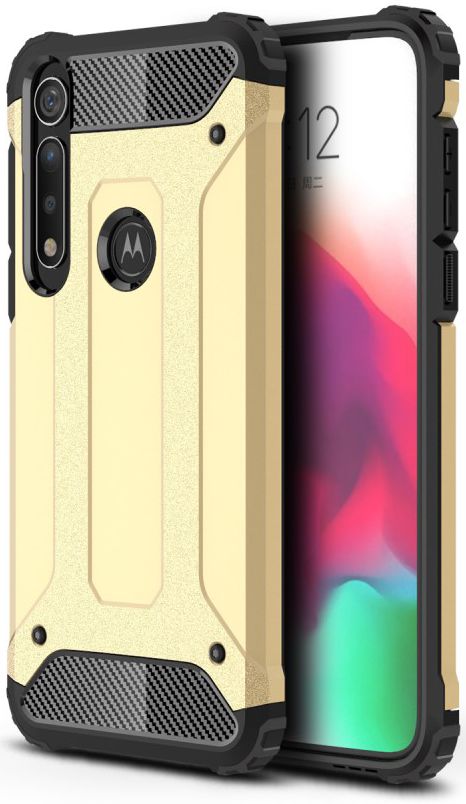Motorola Moto G8 Plus Hybride Hoesje Goud afbeelding 1