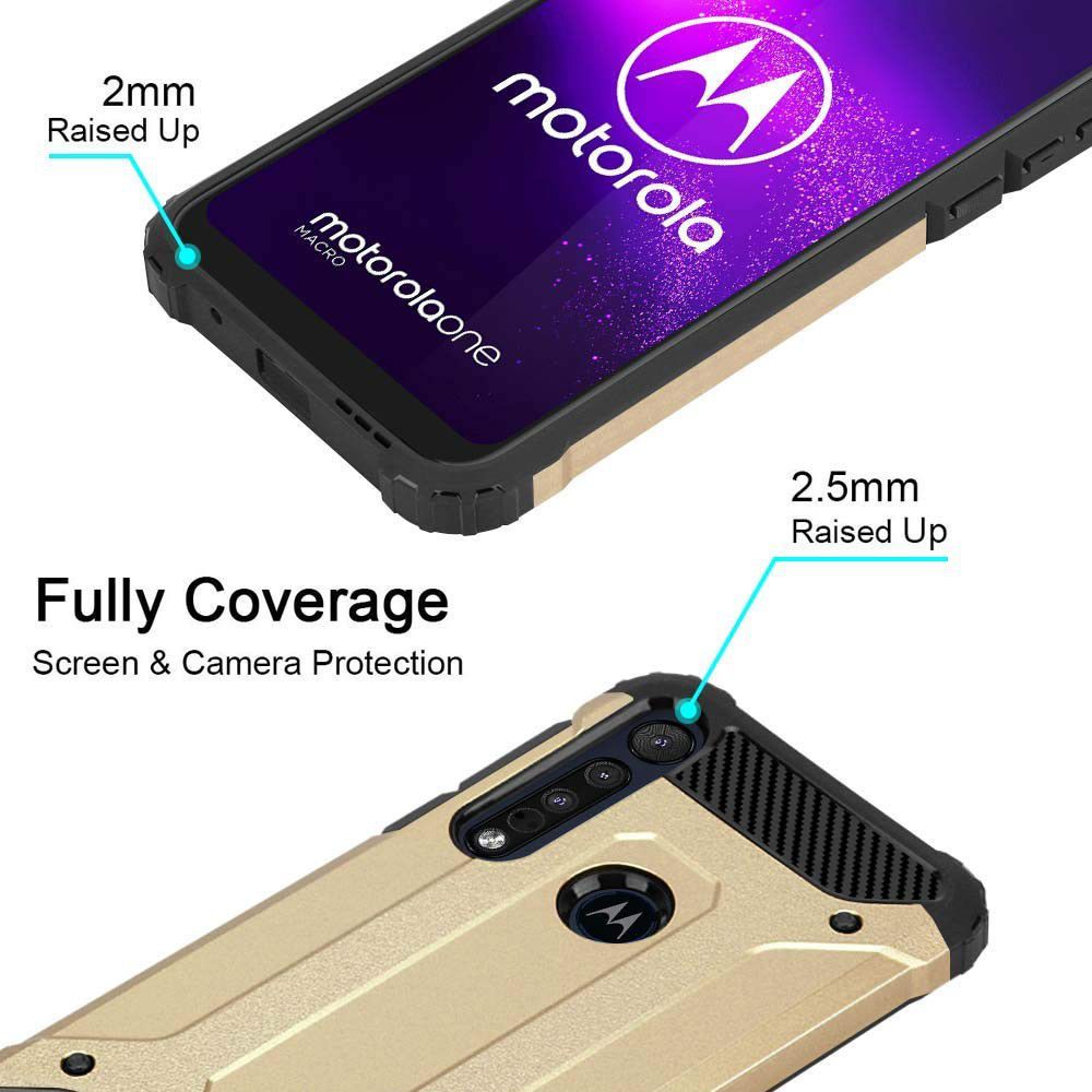 Motorola Moto G8 Plus Hybride Hoesje Goud afbeelding 3