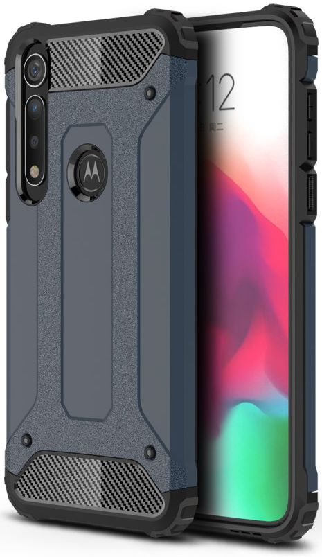 Motorola Moto G8 Plus Hybride Hoesje Donker Blauw afbeelding 1