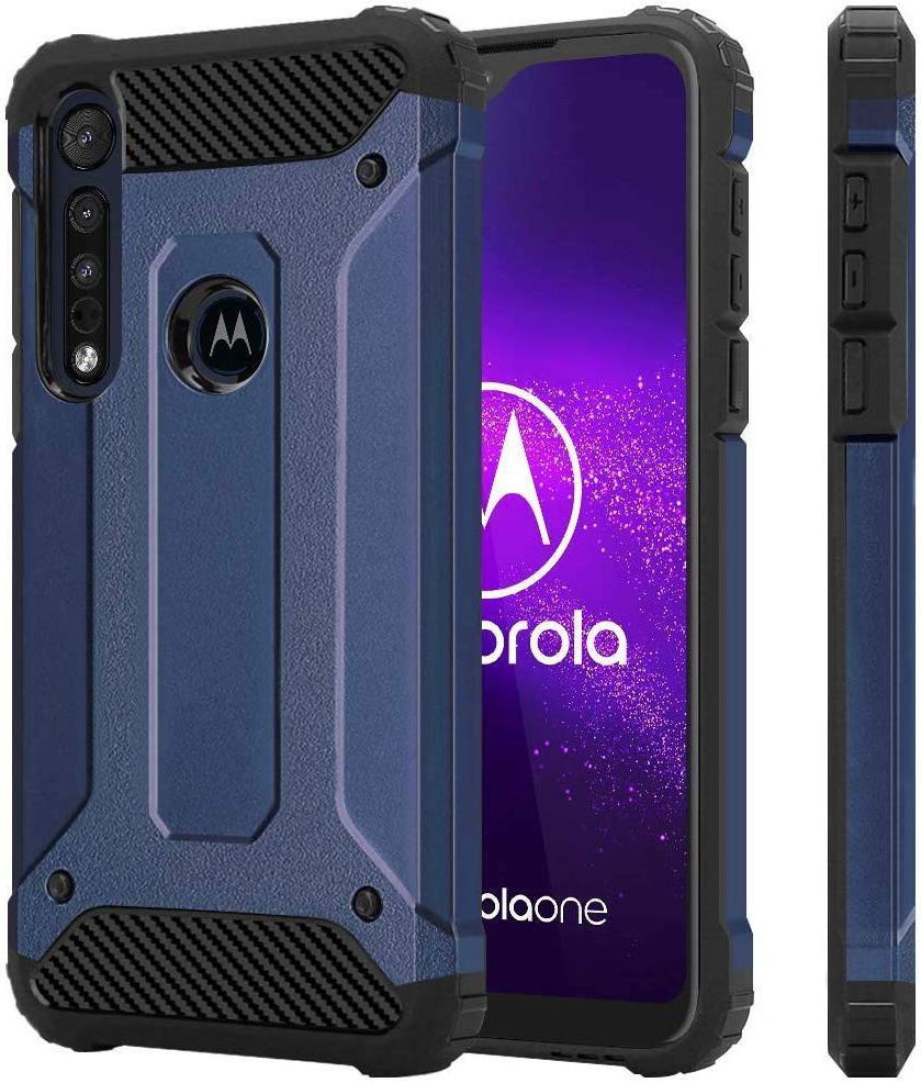 Motorola Moto G8 Plus Hybride Hoesje Donker Blauw afbeelding 2
