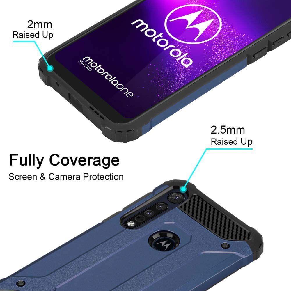 Motorola Moto G8 Plus Hybride Hoesje Donker Blauw afbeelding 5