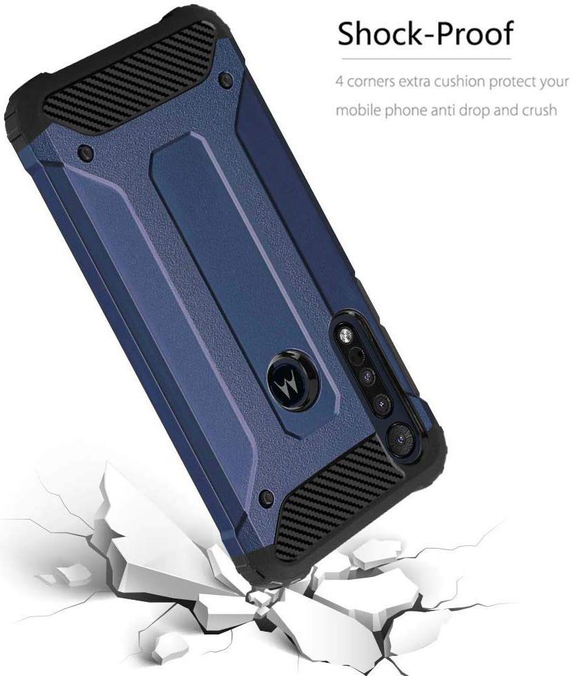 Motorola Moto G8 Plus Hybride Hoesje Donker Blauw afbeelding 6