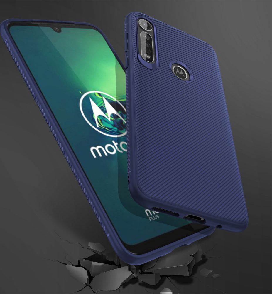 Motorola Moto G8 Plus Twill Slim Texture Back Cover Blauw afbeelding 7